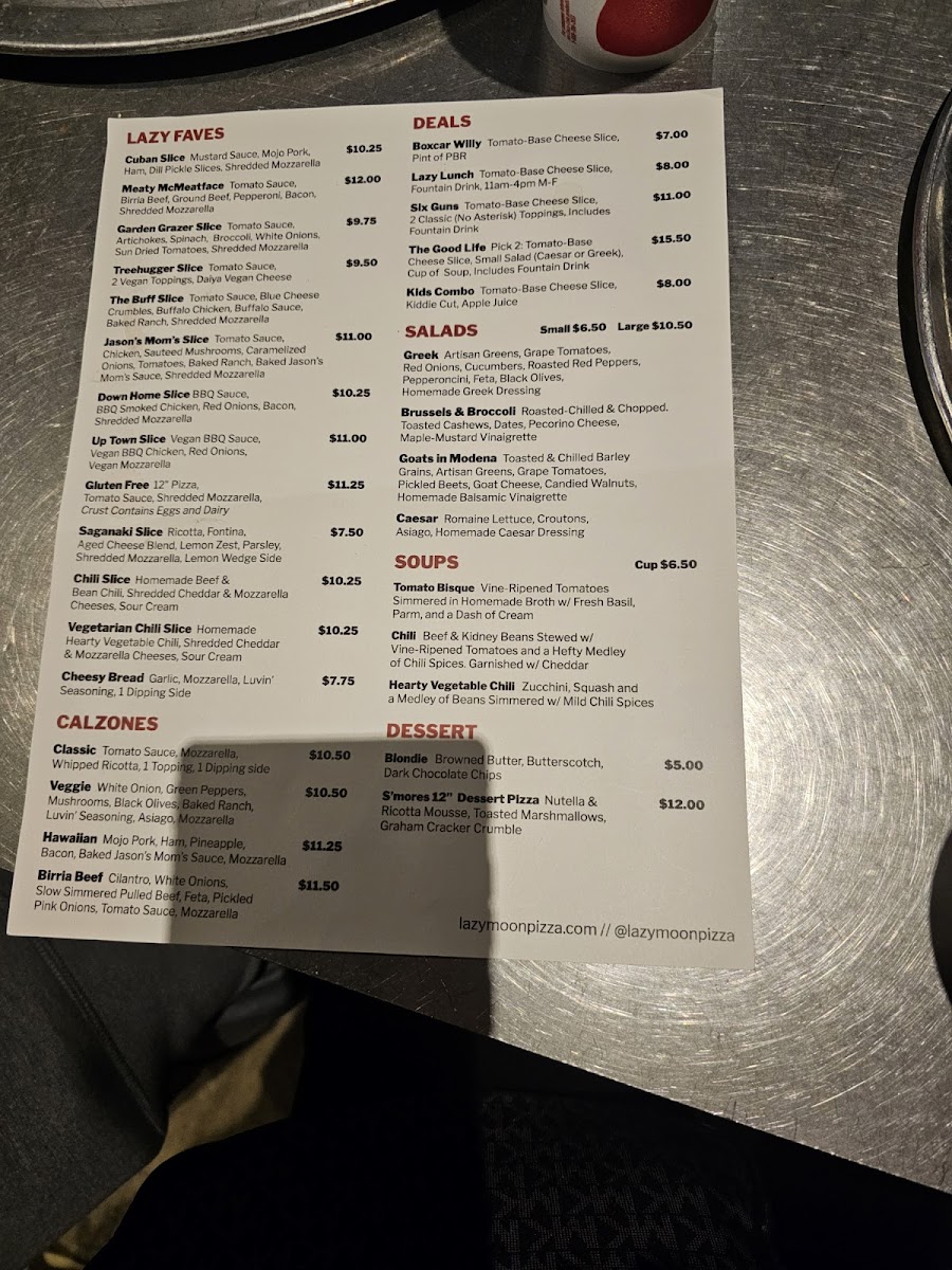 Lazy Moon Pizza Menu - Image 5